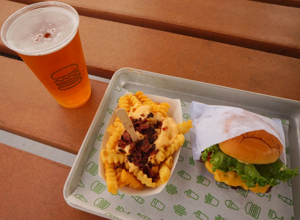ShackBurger with Bacon Cheese Fries and Shackmeister Ale from Shake Shack