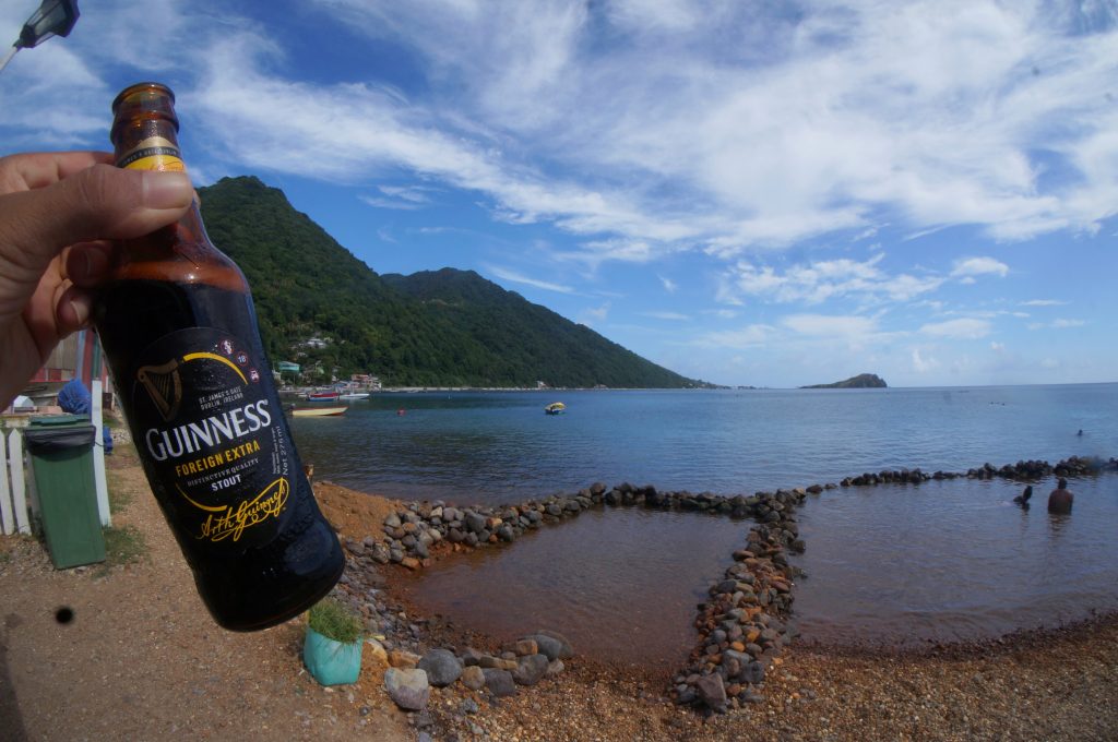 Guinness Foreign Extra Stout at Bubble Beach in Dominica